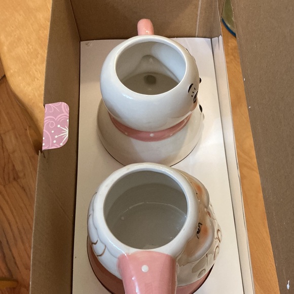 New in Box Johanna Parker (Transpac) Pink Santa and Snowman Mug Set 2022 - Picture 7 of 11